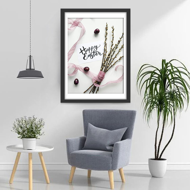 Paasgroet met Wilgentenen en Eitjes Diamond Painting