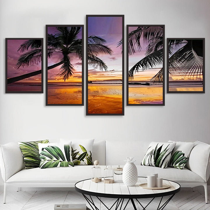 Palmbomen bij Zonsondergang 5 Platen Diamond Painting