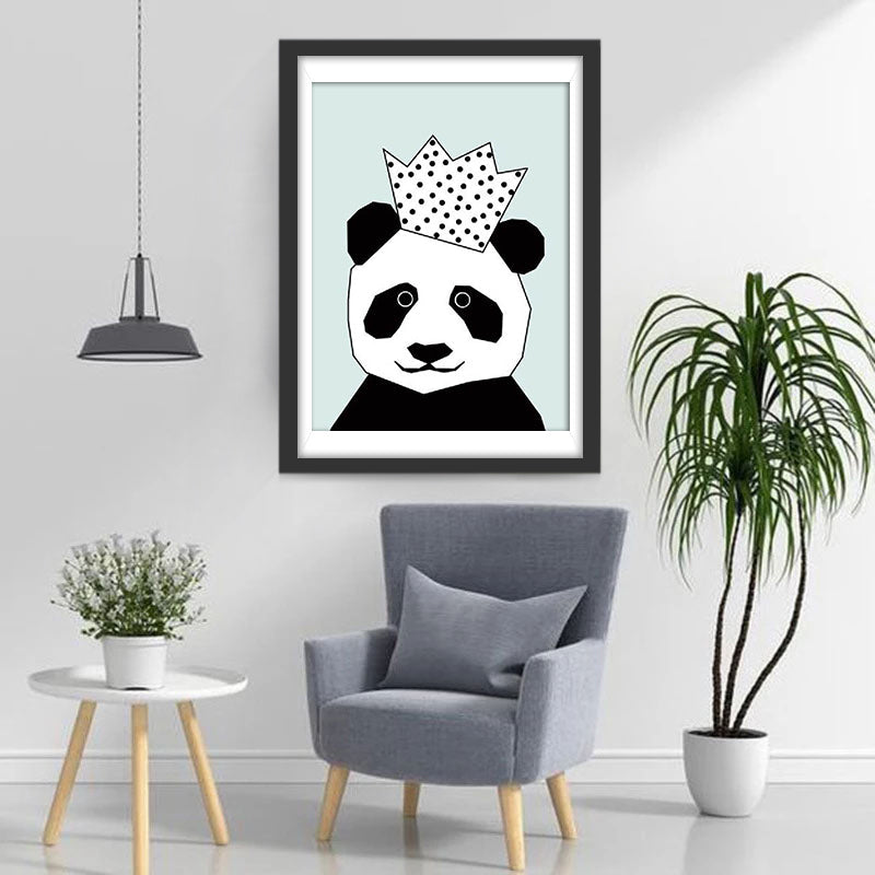 Panda met Kroon Diamond Painting