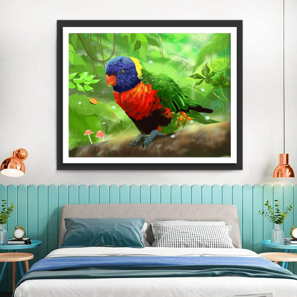 Papegaai in de Jungle Diamond Painting