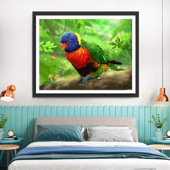Papegaai in de Jungle Diamond Painting