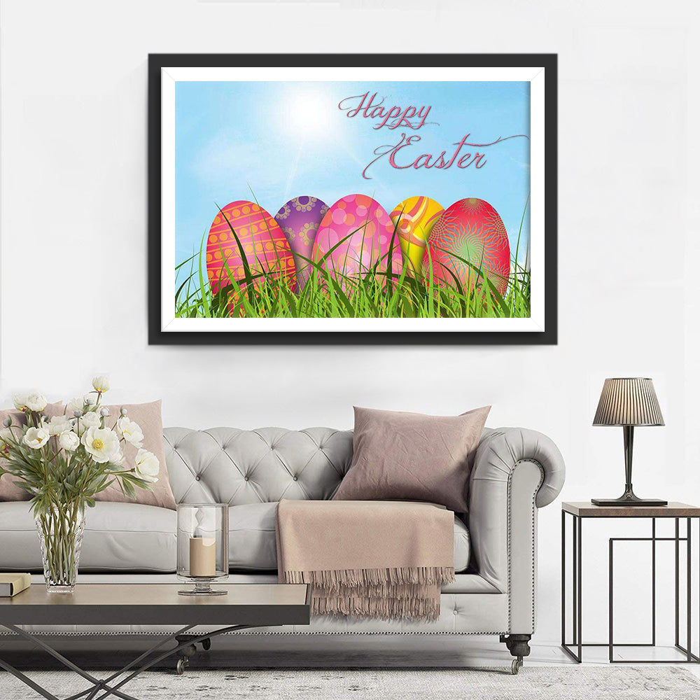 Pasenviering met Kleurrijke Eitjes Diamond Painting