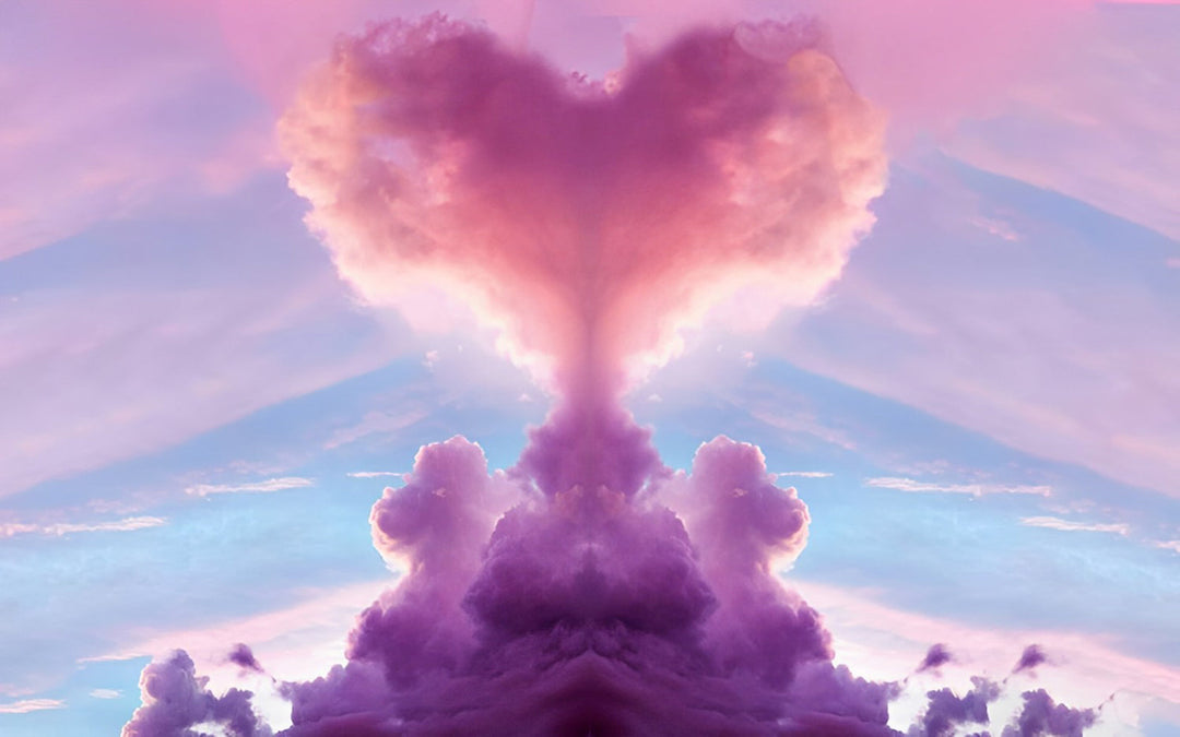Pastelkleurig Hart van Wolken in een Serene Lucht Diamond Painting