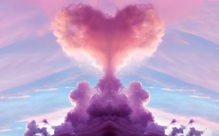 Pastelkleurig Hart van Wolken in een Serene Lucht Diamond Painting