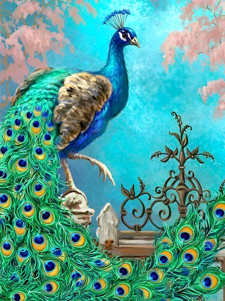 Pauw op de Muur Diamond Painting