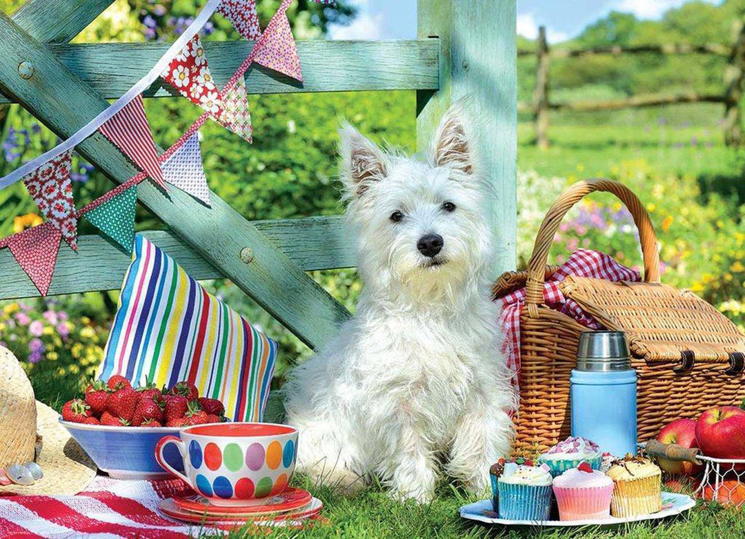 Picknick West Highland White Terriër Diamond Painting