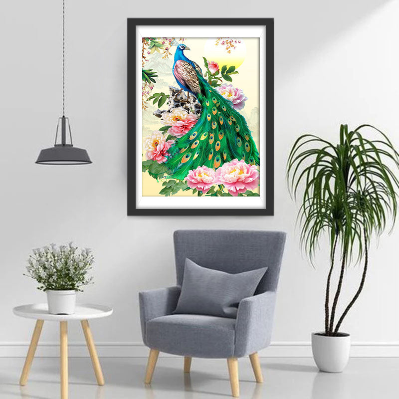 Pioenen en Pauw Diamond Painting