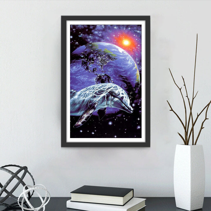 Planeet en Dolfijn Diamond Painting