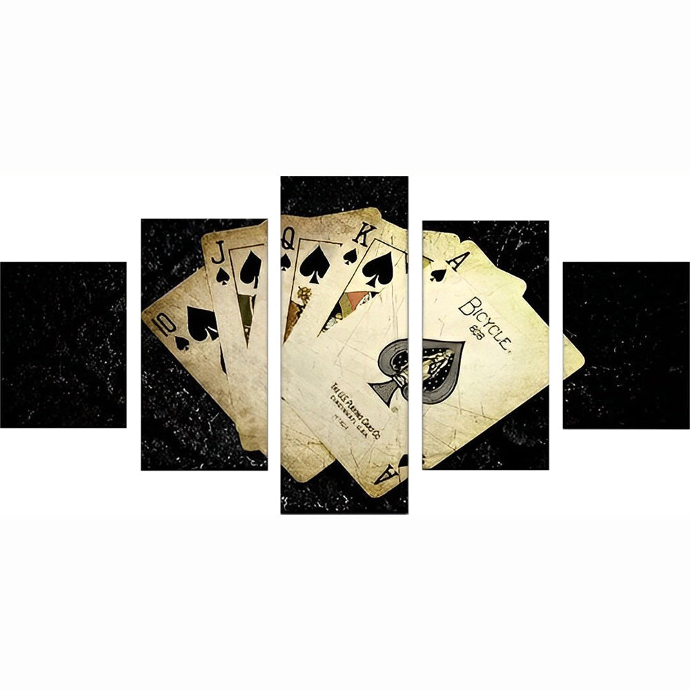 Pokerhand 5 Platen Diamond Painting