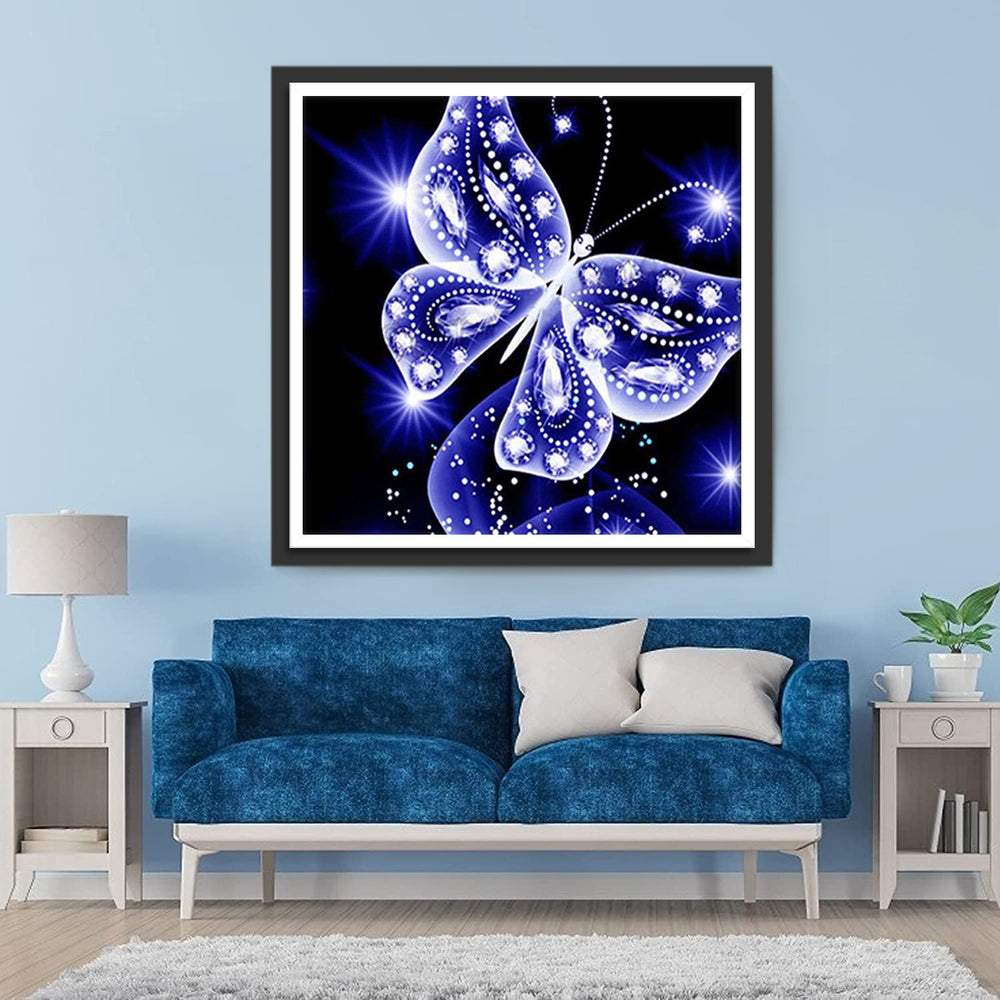 Prachtige Blauwpaarse Vlinder Diamond Painting