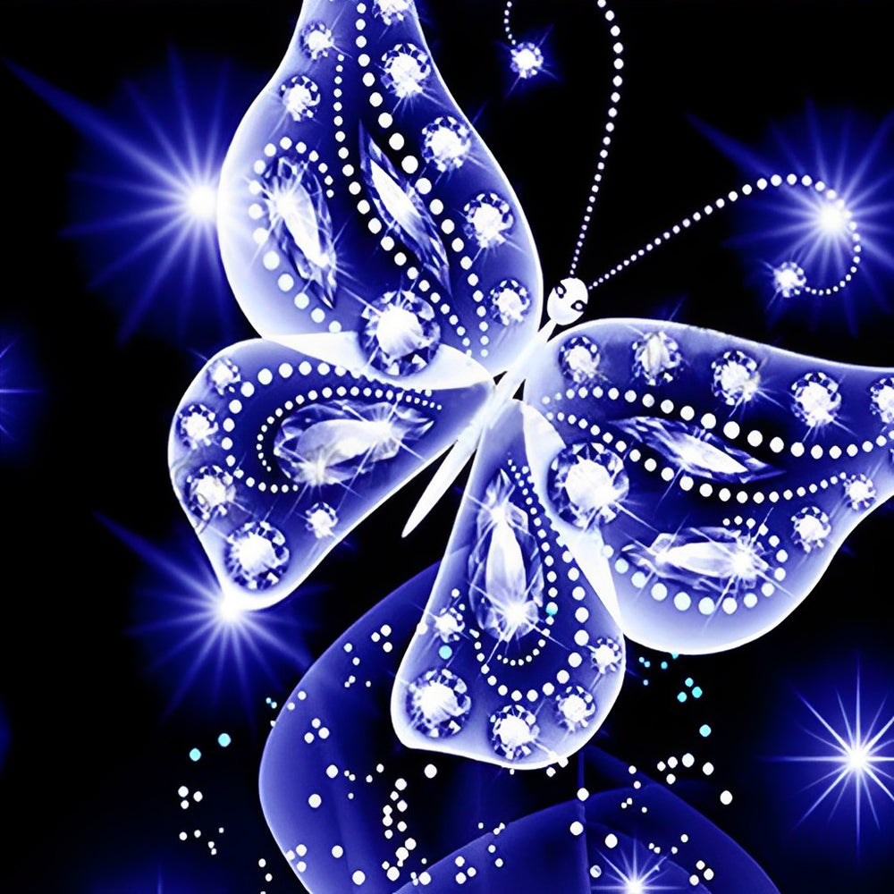 Prachtige Blauwpaarse Vlinder Diamond Painting