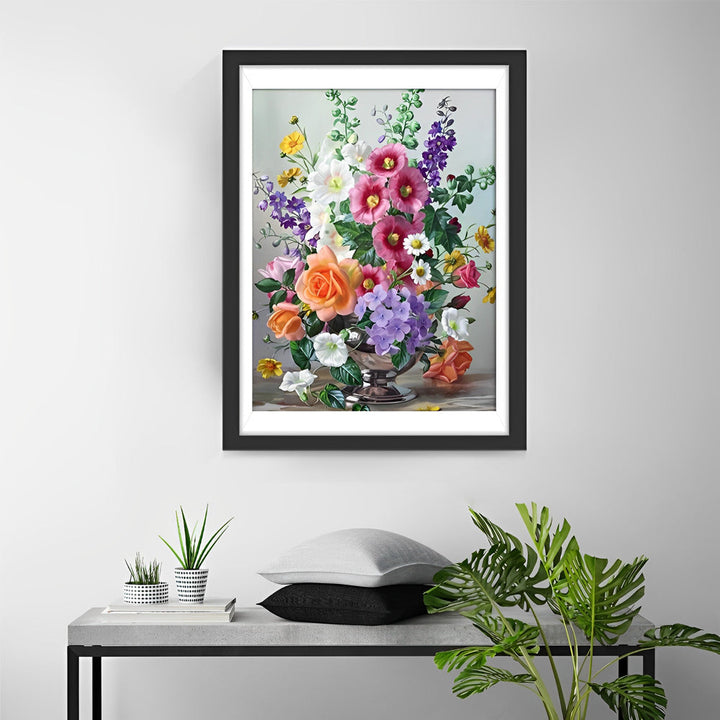 Prachtige Bloemenweelde in Vaas Diamond Painting