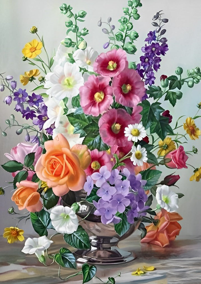 Prachtige Bloemenweelde in Vaas Diamond Painting