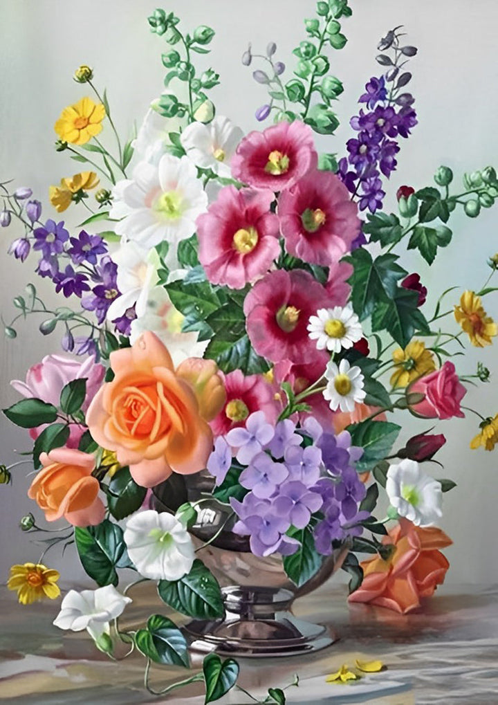 Prachtige Bloemenweelde in Vaas Diamond Painting