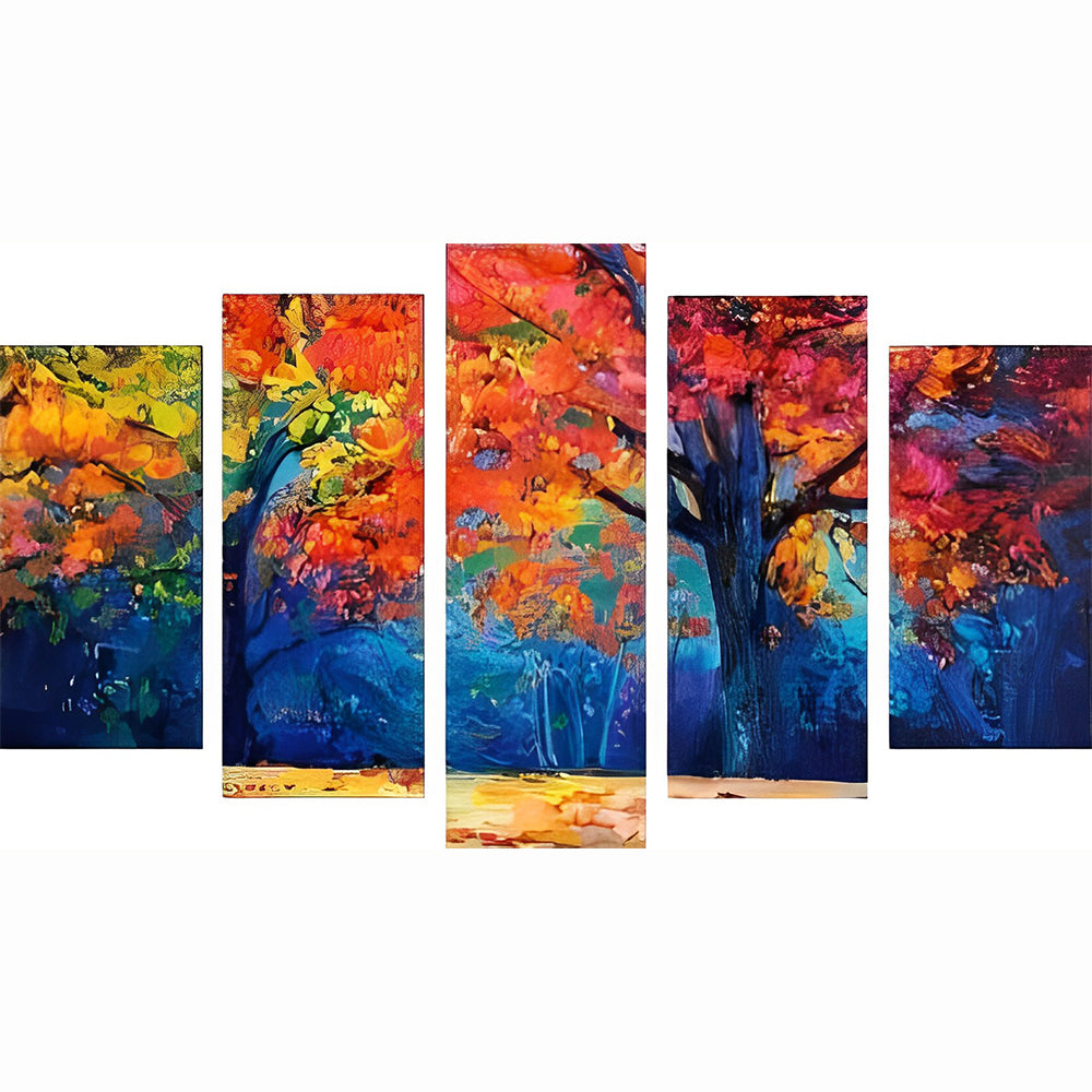 Prachtige Bomen in Felle Kleuren 5 Platen Diamond Painting