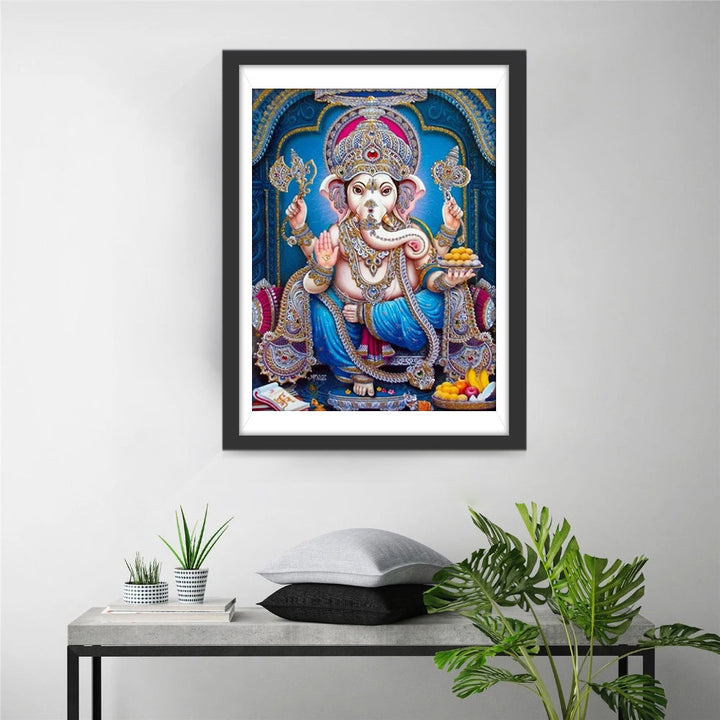 Prachtige Ganesha met Rijk Versierde Kroon Diamond Painting