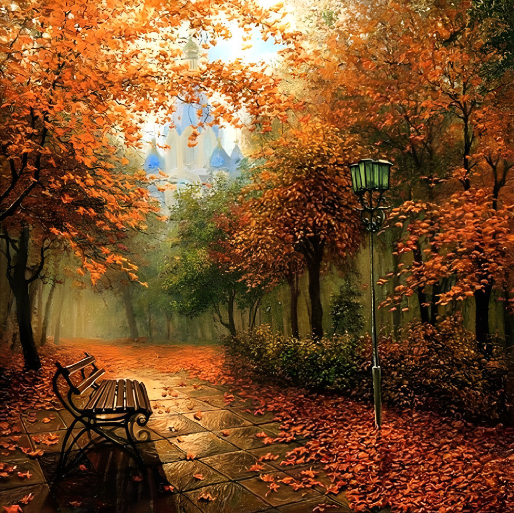 Prachtige Herfstoase van Rust Diamond Painting