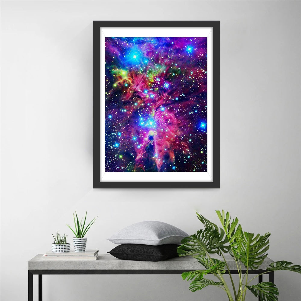 Prachtige Kleurenexplosie in de Ruimte Diamond Painting