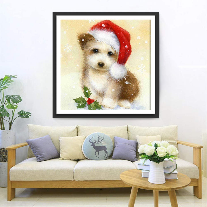 Puppy met Hoed Diamond Painting