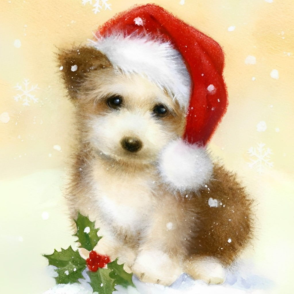 Puppy met Hoed Diamond Painting