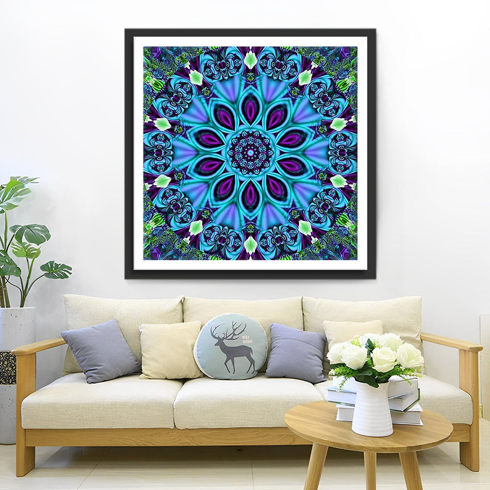Radiale Pracht van Blauw en Paars Diamond Painting