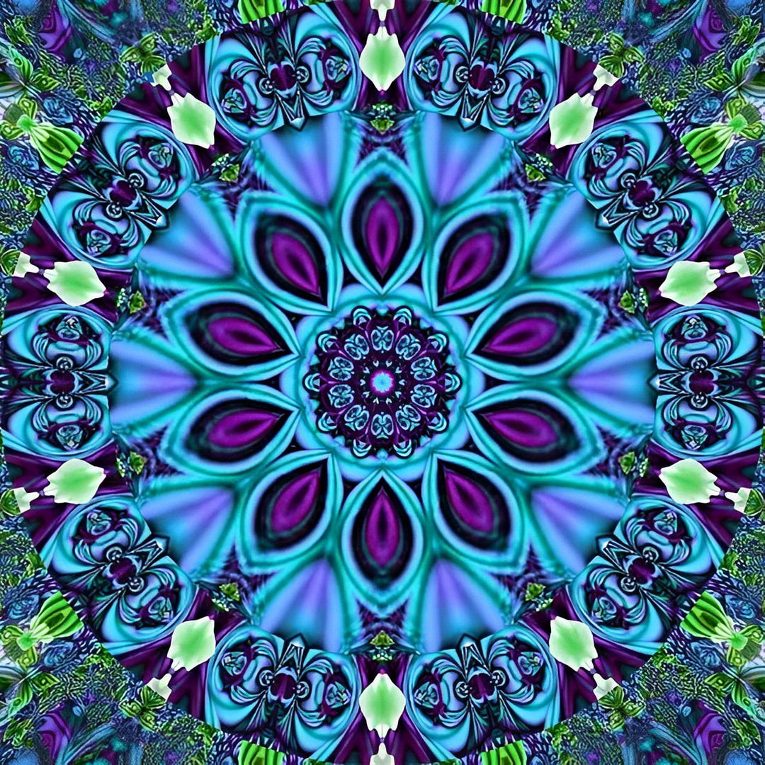 Radiale Pracht van Blauw en Paars Diamond Painting