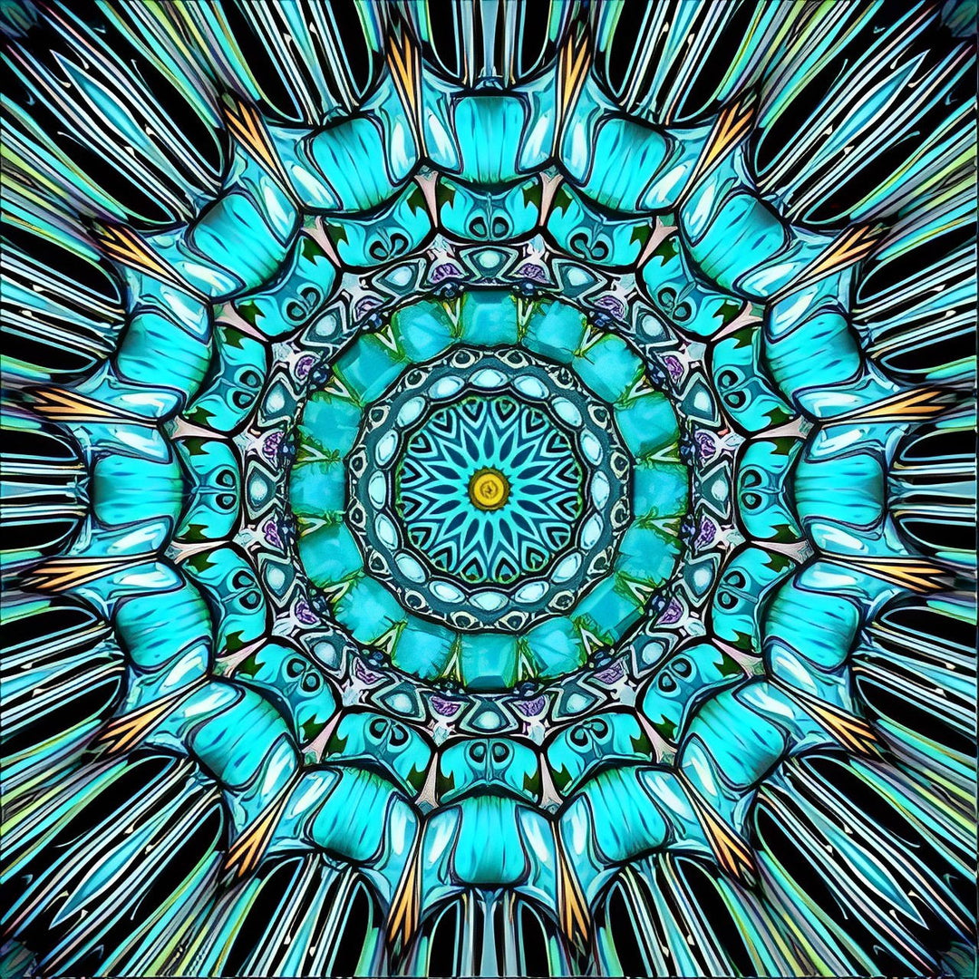 Radiale Vloei van Blauw-Groene Kleuren Diamond Painting