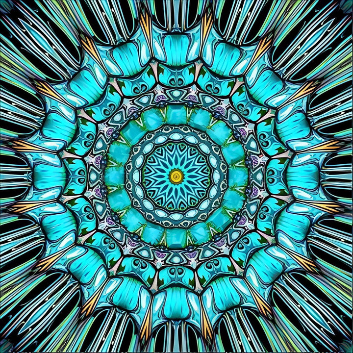 Radiale Vloei van Blauw-Groene Kleuren Diamond Painting