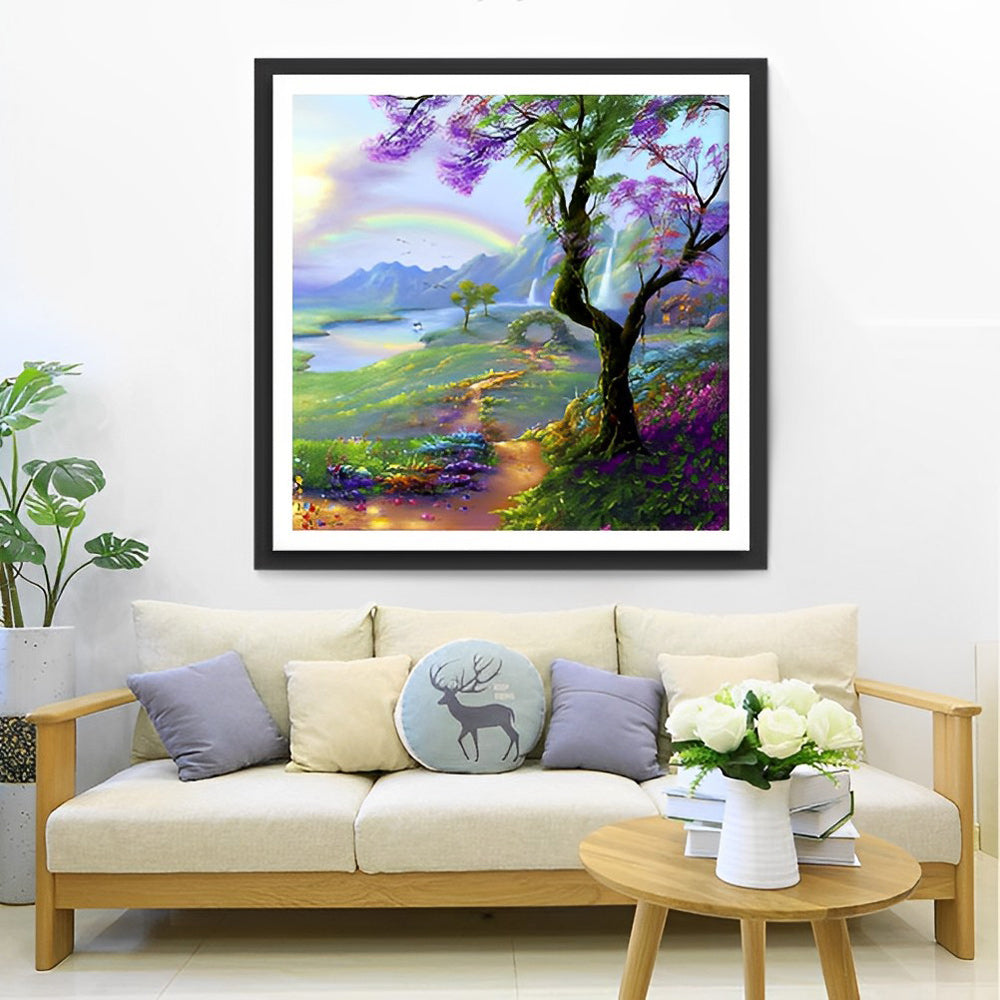 Regenboog boven Vallei Diamond Painting