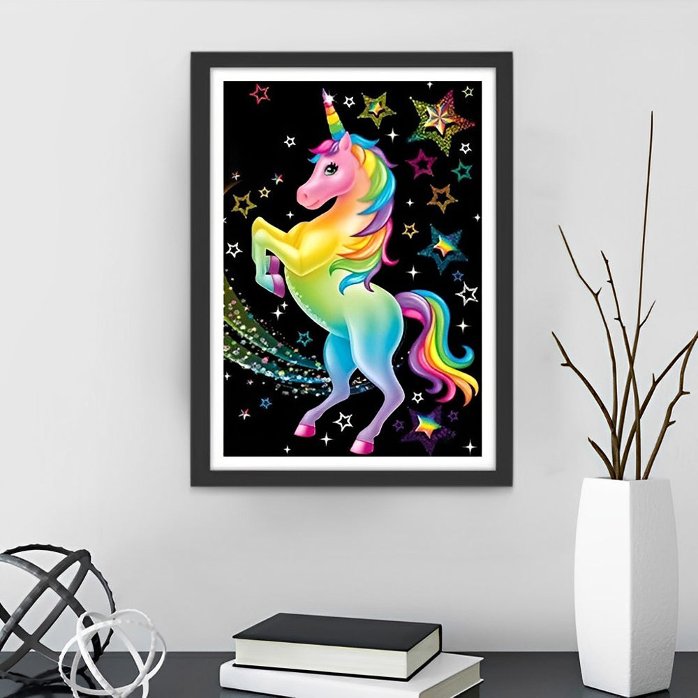 Regenboog Eenhoorn op een Dromerige Achtergrond Diamond Painting