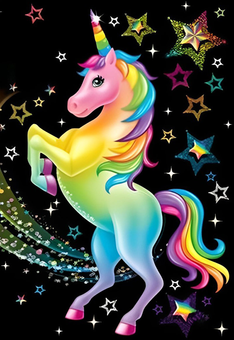 Regenboog Eenhoorn op een Dromerige Achtergrond Diamond Painting