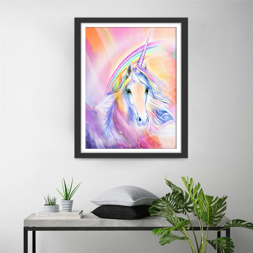 Regenboog en een Regenboogeenhoorn Diamond Painting