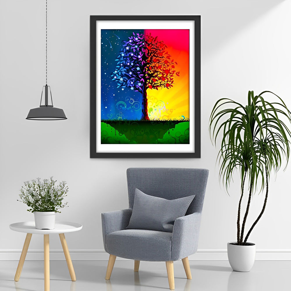 Regenboogbomen Diamond Painting