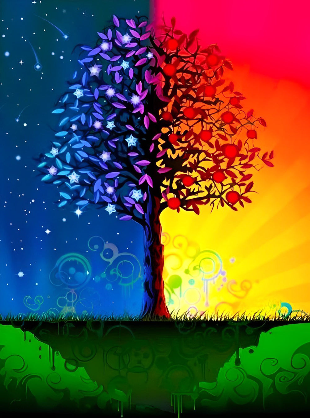 Regenboogbomen Diamond Painting