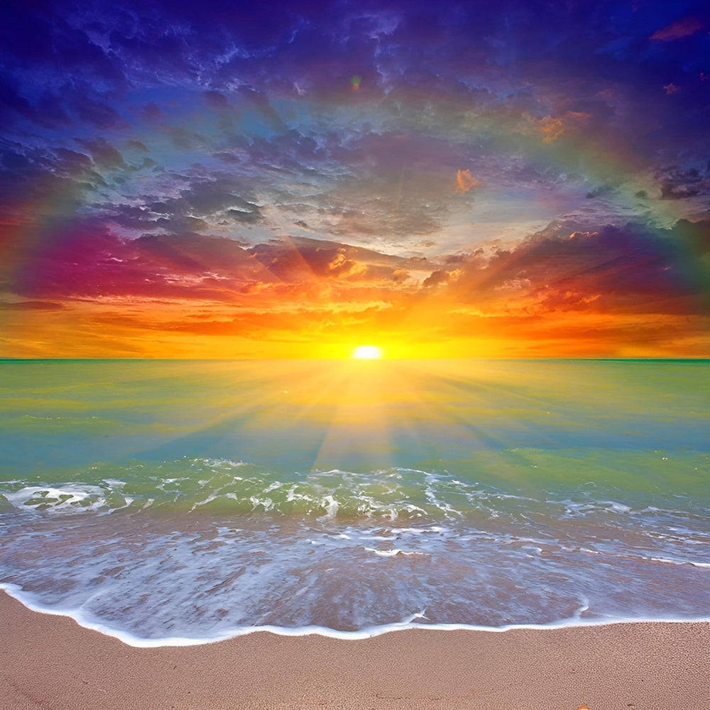 Regenboogkleurig Zonsopgangsdrama Diamond Painting