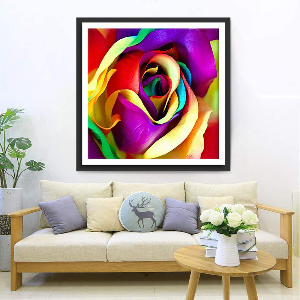Regenboogroos Diamond Painting