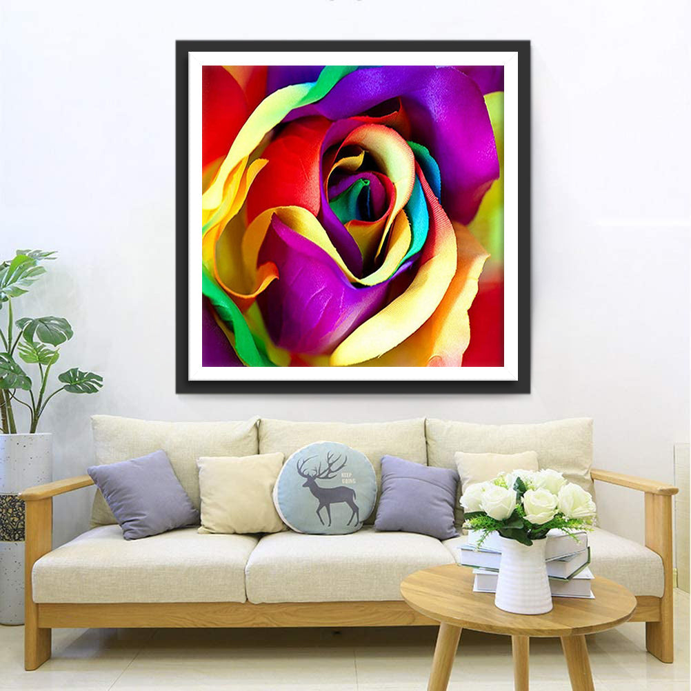 Regenboogroos Diamond Painting