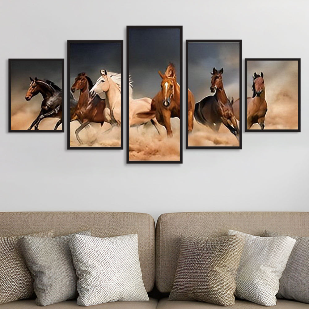 Rennende Paarden Diamond Painting 5 Platen