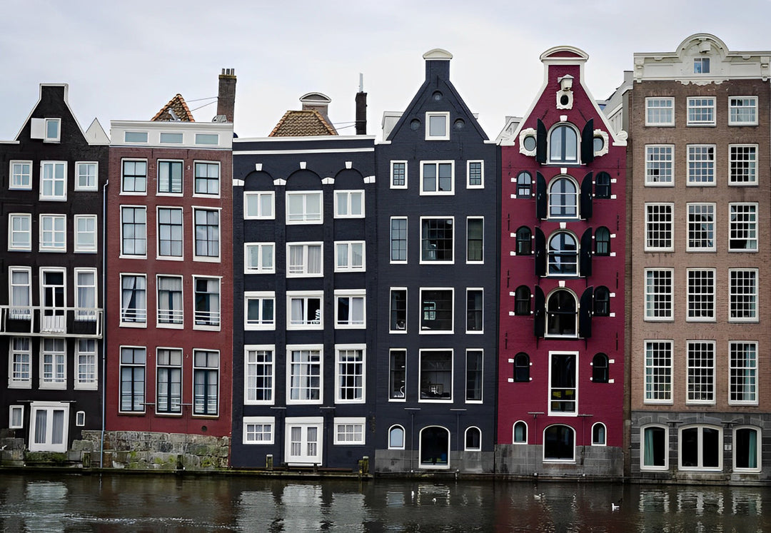 Rij Verfijnde Huizen aan het Water Diamond Painting