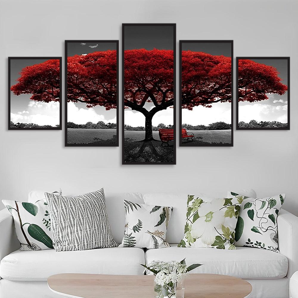 Rode Boom 5 Platen Diamond Painting
