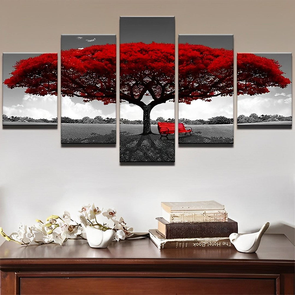 Rode Boom 5 Platen Diamond Painting