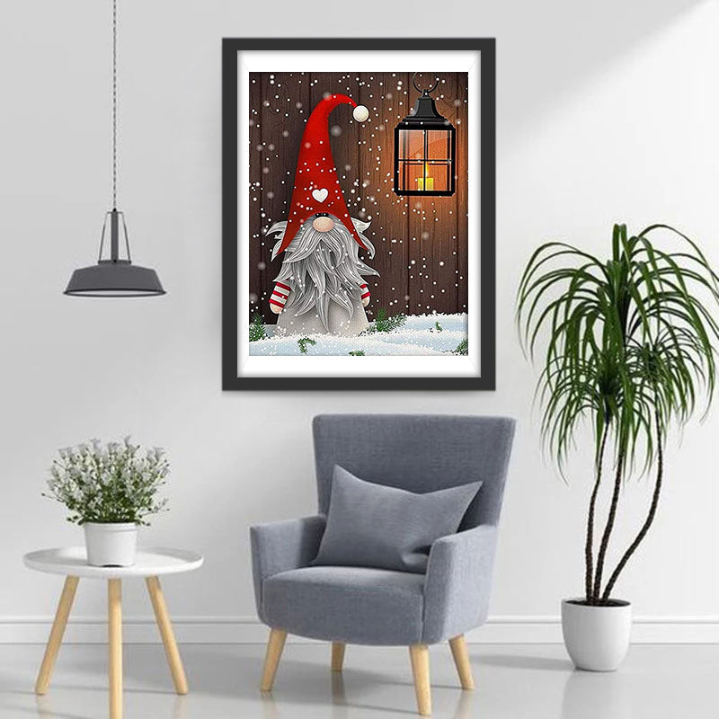 Rode Dwerg en Warme Lantaarn Diamond Painting