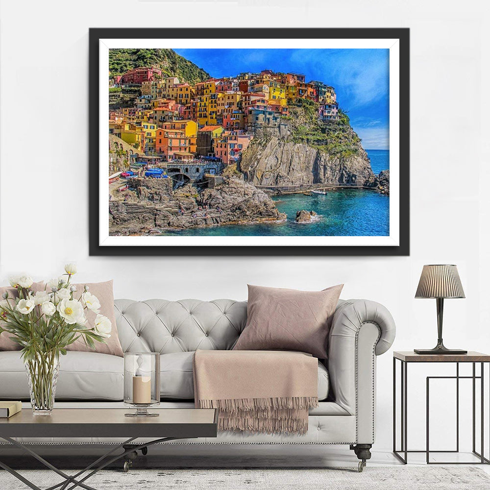Romantisch Kustdorp Diamond Painting