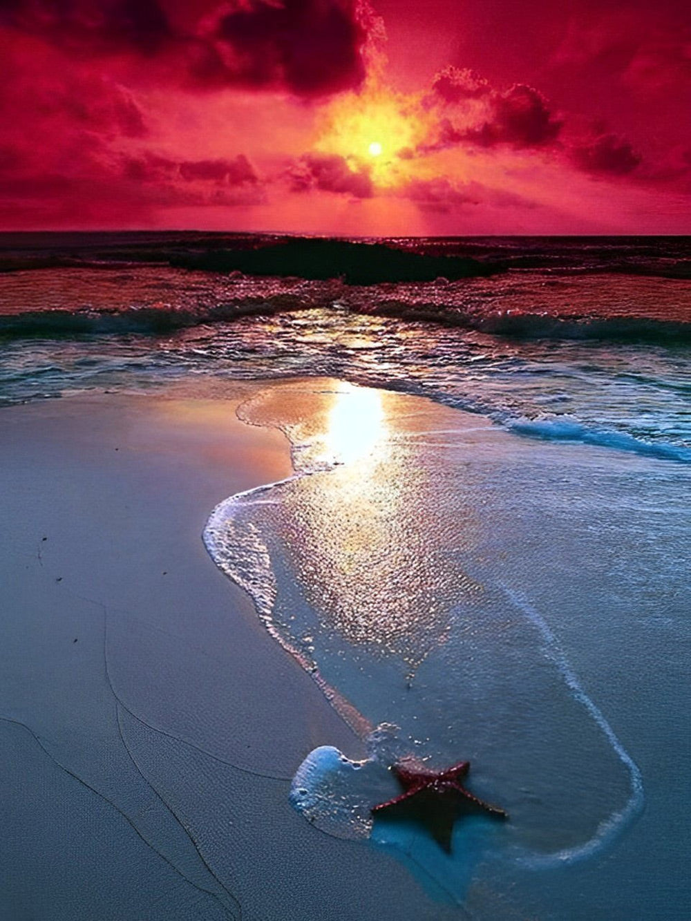 Romantisch Zonsondergangstrand Diamond Painting