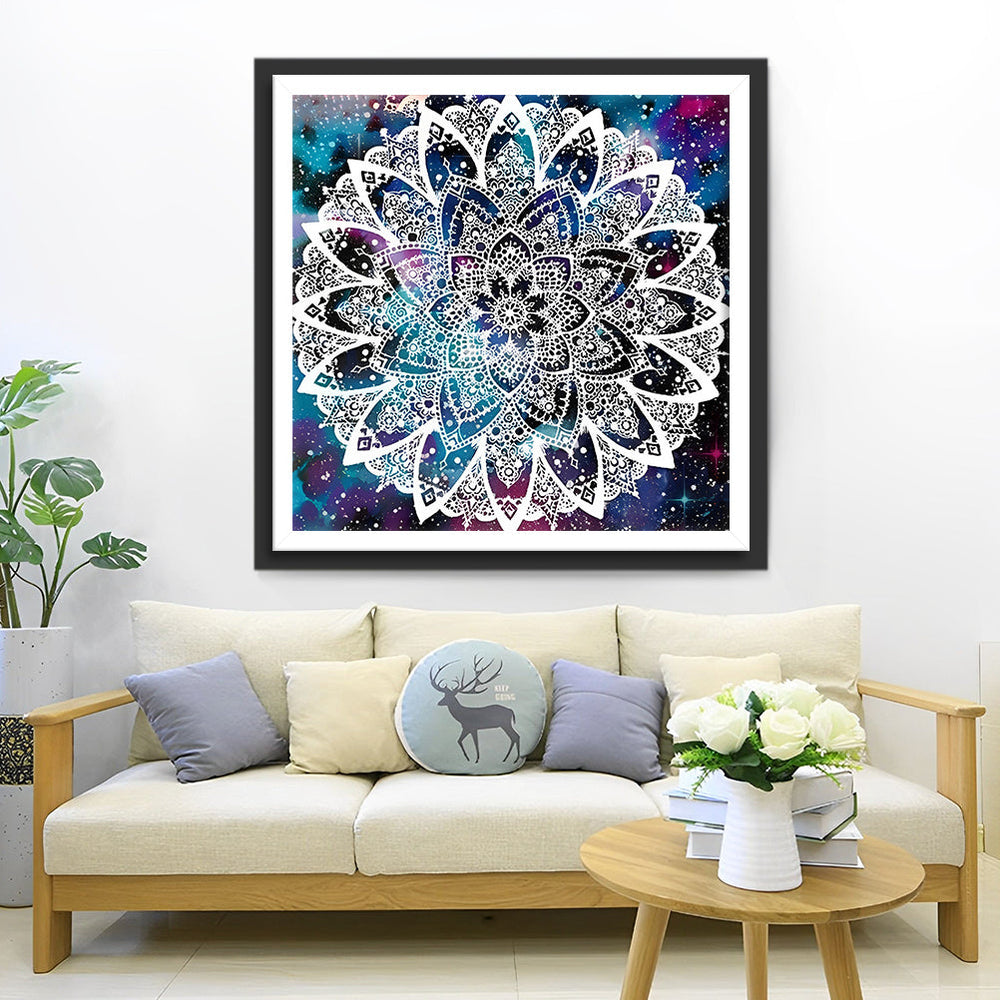 Romantische Sterrennacht-Bloemencirkel Diamond Painting