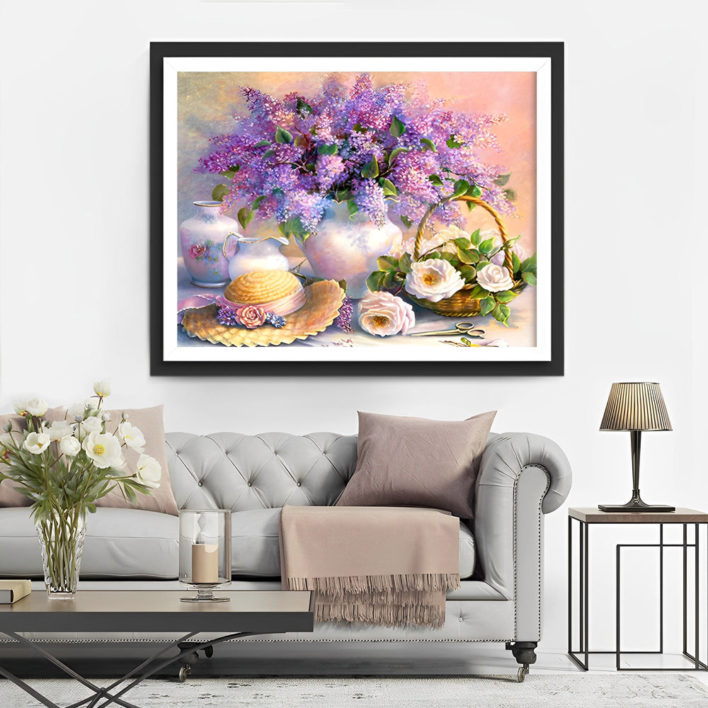Romantische Stilleven met Lelietjes-van-dalen Diamond Painting