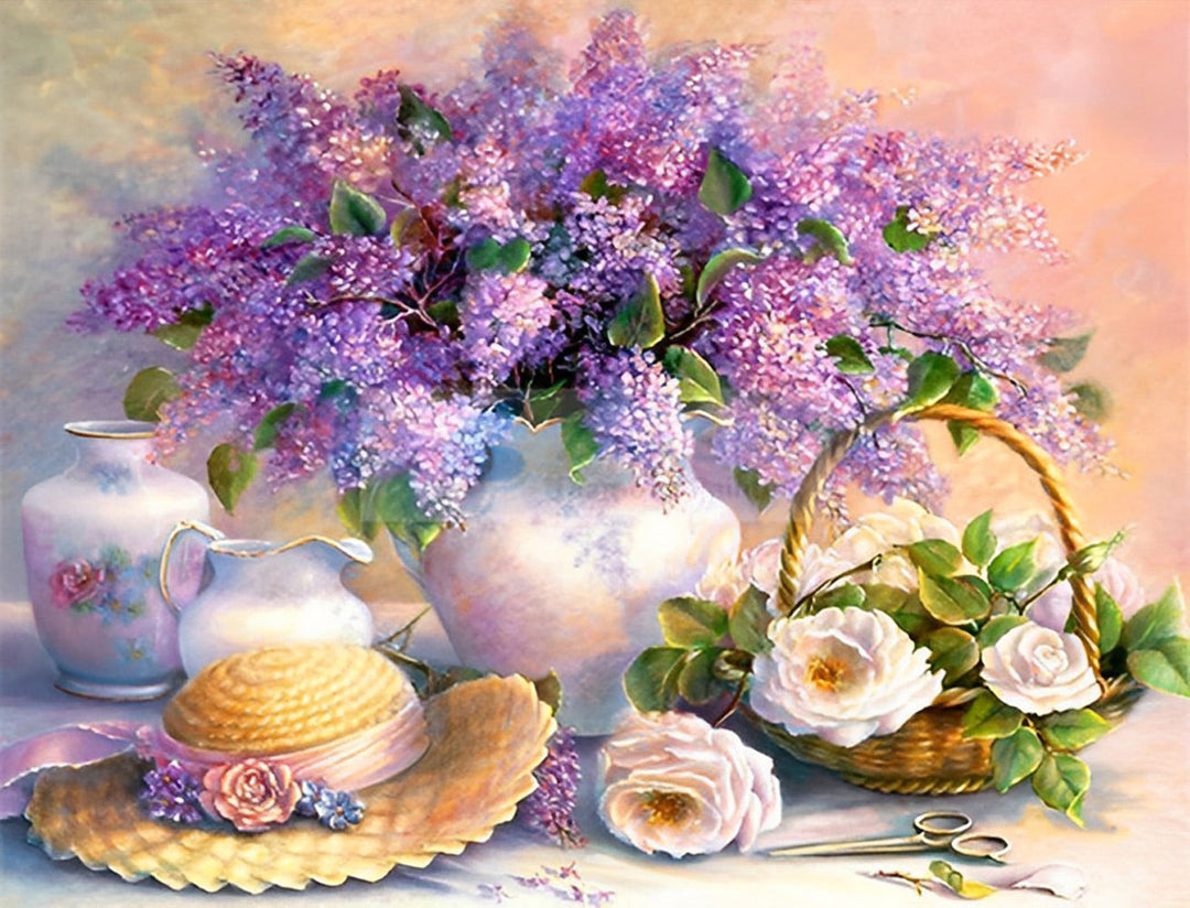 Romantische Stilleven met Lelietjes-van-dalen Diamond Painting