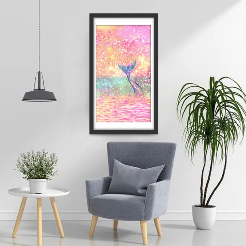 Romantische Zeemeerminnenstaart in Sterrenlichtwater Diamond Painting