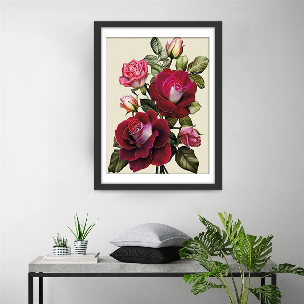 Rood en Roze Diamond Painting