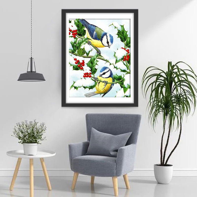 Rood Fruit en Vogels Diamond Painting